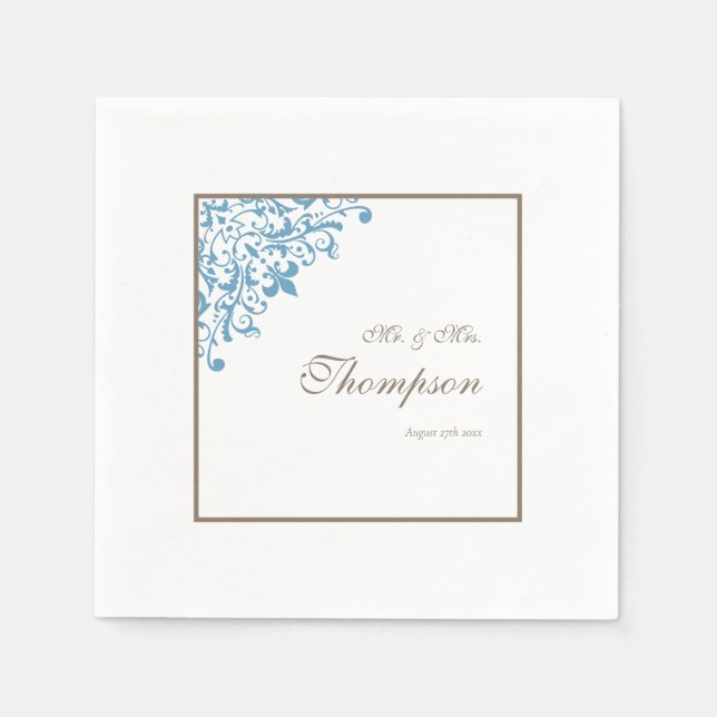 Regency French Blue Lilie Wedding Reception Serviette (Vorderseite)