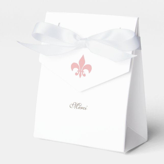 Regency French Pink Lilie Merci Wedding Geschenkschachtel (Vorderseite)