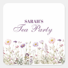 Regency Garden Birthday Party Quadratischer Aufkleber