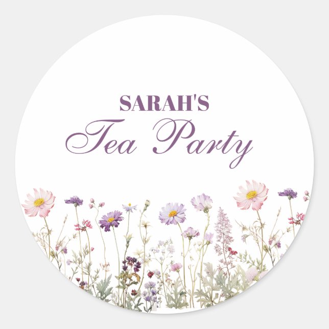 Regency Garden Birthday Party Runder Aufkleber (Vorderseite)