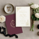 Regency Garden Vintage Classic Romantic Wedding Einladung<br><div class="desc">Step into the romance of the Regency Era with this timeless wedding invitation suite inspired by Pride and Prejudice and the timeless elegance of Jane Austen. Featuring delicate vintage florals, ornate framing, refined script typography, and a classic monogram crest on a burgundy back, this invitation captures the charm of an...</div>