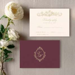 Regency Garden Vintage Classic Romantic Wedding RSVP Karte