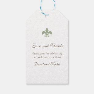 Regency Green Lilie Merci Wedding Geschenkanhänger