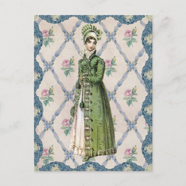 Regency Lady in Green Postkarte (Vorderseite)