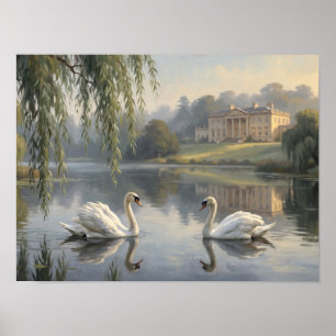 Regency Manor & Schwanensee-Gemälde Poster
