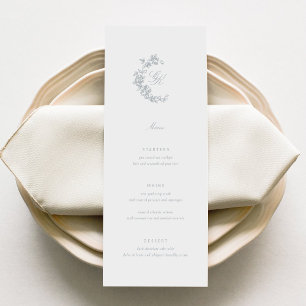 Regency Monogram Wedding Menu Menükarte