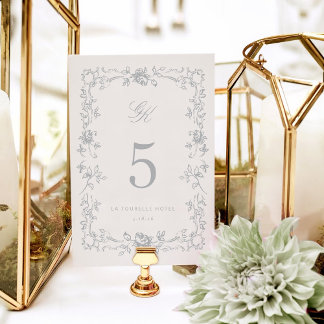 Regency Monogram Wedding Tischnummer Card
