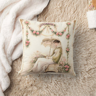 Regency-Rosengarten Lesende Dame Kissen