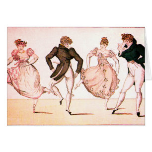 Regency vintage et carte de danse de période de