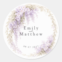 Regency-Wisteria-Runde-Hochzeitsaufkleber Runder Aufkleber