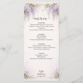 Regency Wisteria Wedding Menu Card Menükarte