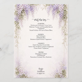 Regency Wisteria Wedding Menu Card Menükarte