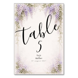 Regency Wisteria Wedding Table Number Card Tischnummer