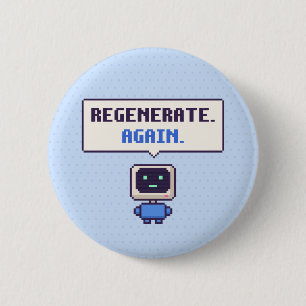 Regenerieren. Wieder. Lustiger AI-Pixel-Button Button