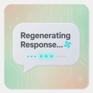 Regenerierende Reaktion... 🔄   Funny AI Christmas Quadratischer Aufkleber