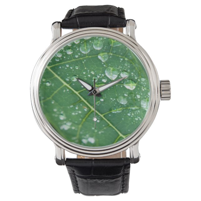 Regenfälle auf Papaya-Leaf Armbanduhr (Vorderseite)