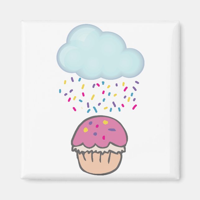 Regenfalten auf Cupcake Magnet (Vorne)