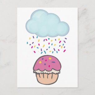 Regenfalten auf Cupcake Postkarte