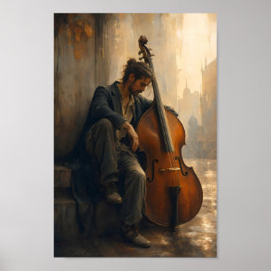 Regengetränktes Jazz-Träumerei-Wandkunstplakat Poster