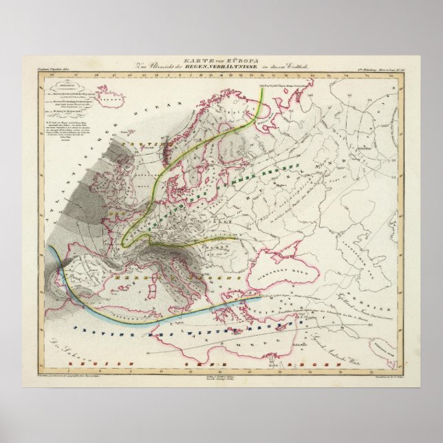 Regenmuster in Europa Poster (Vorne)