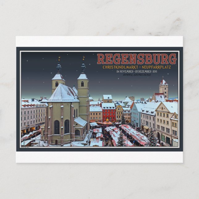 Regensburg Christkindlmarkt am Neupfarrplatz Postkarte (Vorderseite)