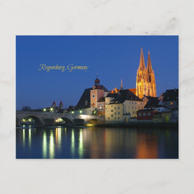 Regensburg, Deutschland, landschaftliches landscha Postkarte (Vorderseite)