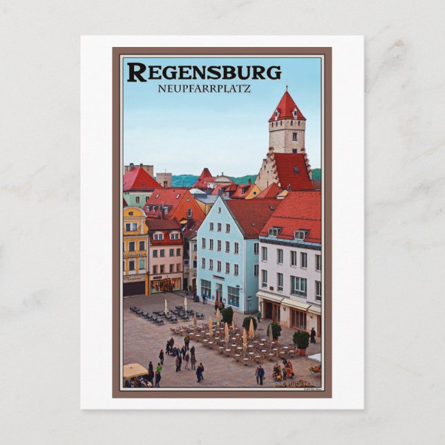 Regensburg - Neupfarrplatz Postkarte (Vorderseite)