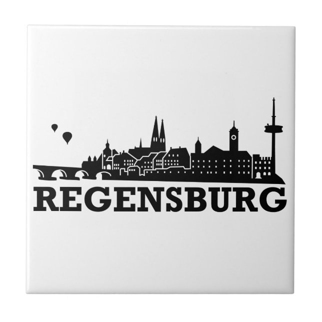 Regensburg-Skyline Fliese (Vorderseite)