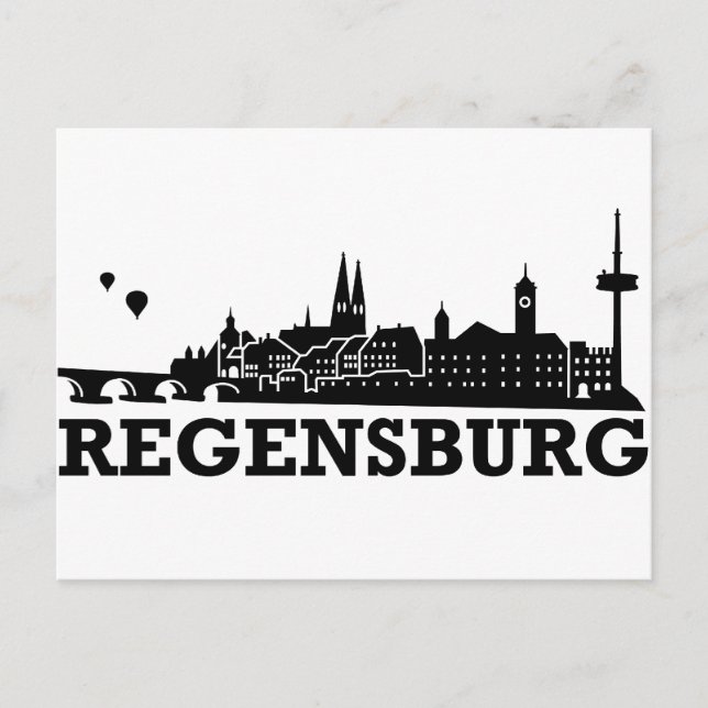 Regensburg Skyline Postkarte (Vorderseite)