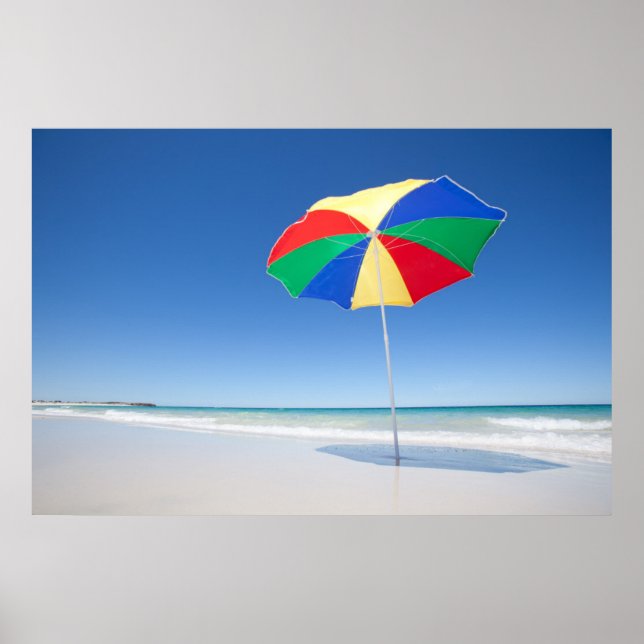 Regenschirm am Strand | Australien Poster (Vorne)