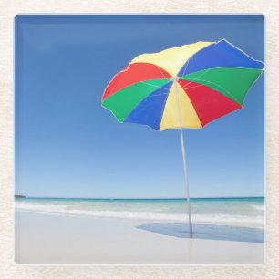 Regenschirm auf Strand Australien Glasuntersetzer