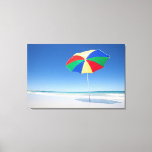 Regenschirm auf Strand Australien Leinwanddruck