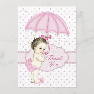 Regenschirm Baby Mädchen Sprinkle Baby Shower Dank Dankeskarte