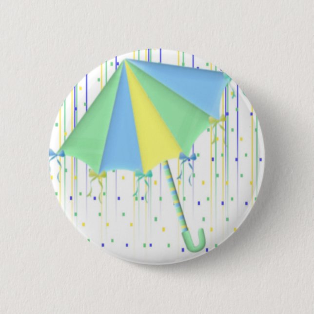 Regenschirm-Babyparty Button (Vorderseite)