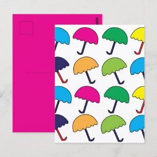 Regenschirm Bunter Regenschirm Postkarte