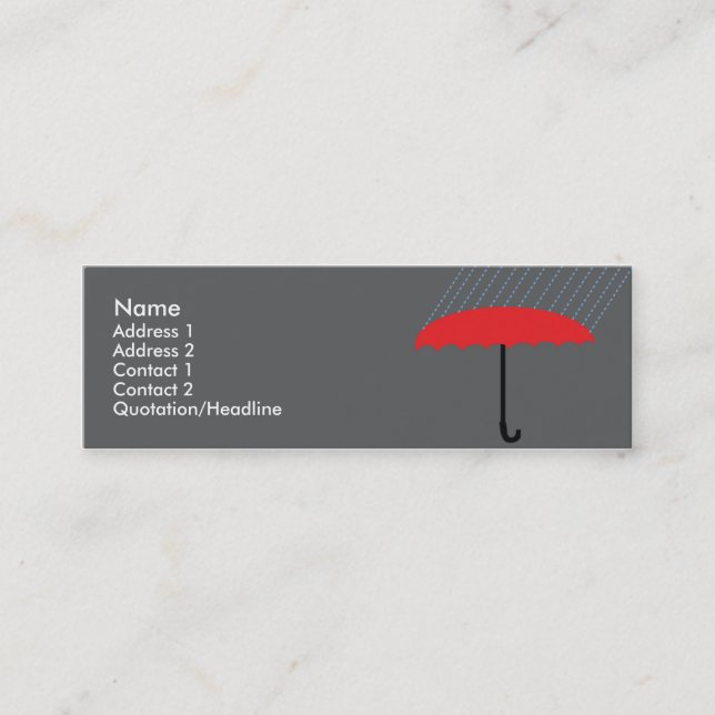 Regenschirm - dünn mini visitenkarte (Vorderseite)