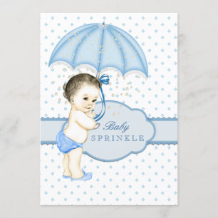 Regenschirm-Junge Sprinkle-Baby-Party Einladung