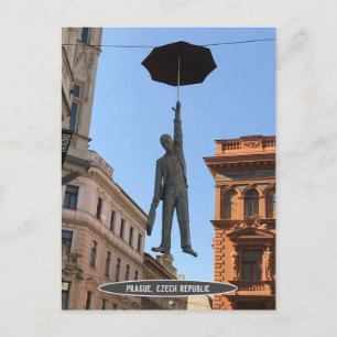 Regenschirm-Mann-Statue, Prag, Tschechische Republ Postkarte