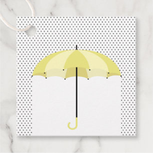 Regenschirm mit Rain Baby Duschgiftmarken, Geschenkanhänger