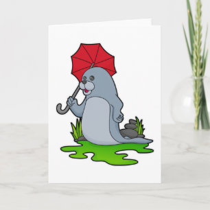 Regenschirm mit Robben Karte