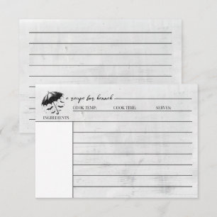 Regenschirm-Rezeptkarte Begleitkarte