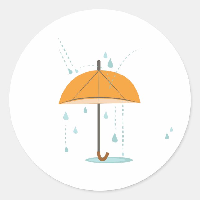 Regenschirm Runder Aufkleber (Vorderseite)