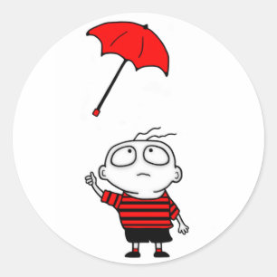 Regenschirm Runder Aufkleber