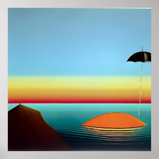 Regenschirm von der Surrealen See Poster