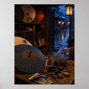 Regenschirm-Workshop aus Papier 12x16 Poster