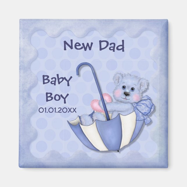 Regenschirmbär - Maßgeschneidert - Junge Magnet (Vorne)