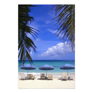Regenschirme am Strand, St. Maarten, Karibik Fotodruck