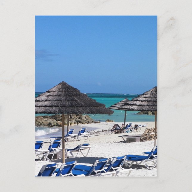 Regenschirme auf den Bahamas Postkarte (Vorderseite)