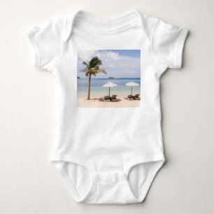 Regenschirme aus Tropenholz: weiß, Palm. Baby Strampler