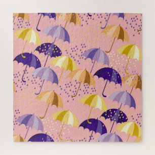 Regenschirme, Tropfen, farbenfrohes nahtloses Moti